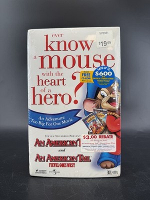 An American Tail 1 & 2 Fievel Goes West VHS Box Set Brand New Factory Sealed