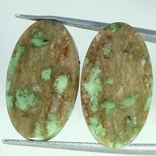 23.90Cts Natural Nundoorite Pair Oval Cabochon Top Quality Gemstone 14X25X4MM