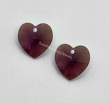 Swarovski Crystal Amethyst AB Heart 6202 Pendant; 10mm 2pc or 14mm; Purple