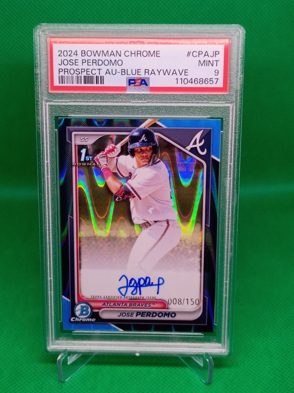 2024 Bowman Chrome - Prospect Autographs Jose Perdomo #CPA-JP Blue RayWave /150