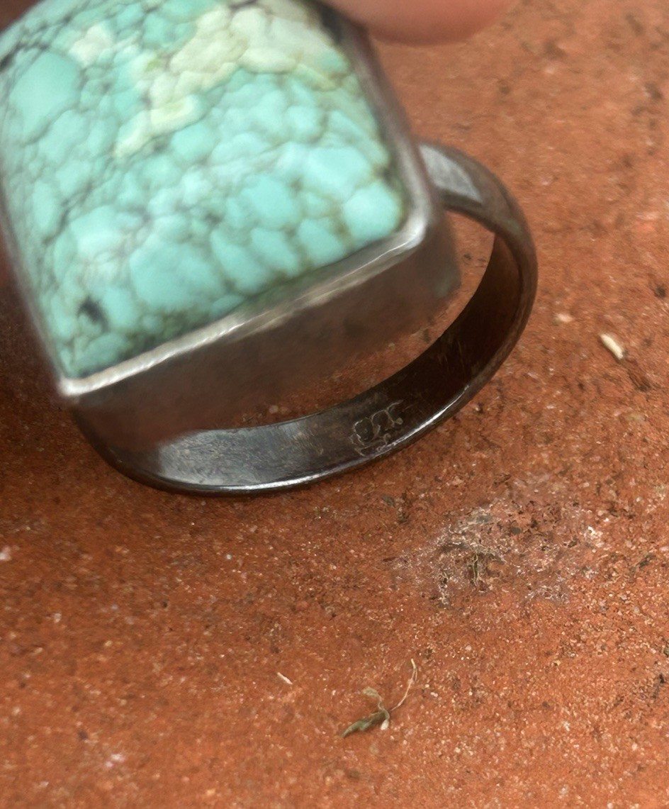 Large Native American Authentic Turquoise Sterlin… - image 5