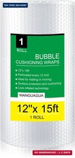 Bubble Packing Wrap for Moving Boxes Shipping Cushioning Supplies 1 Roll 12" X 1