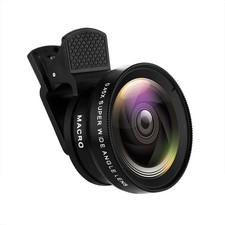 2-in-1 Phone Camera Lens 0.45X Wide Angle 10X Macro HD Lens Clip-On for iPhone A