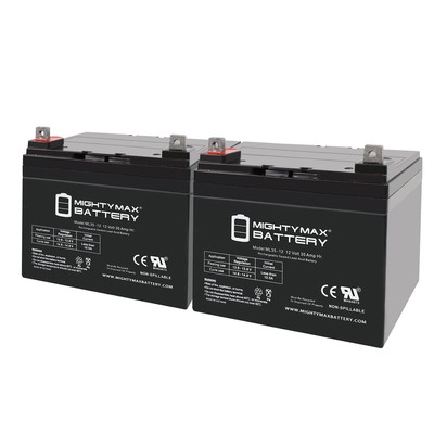 Mighty Max 12V 35AH SLA Battery Replaces Wilderness Tarpon 100 Kayak - 2 Pack