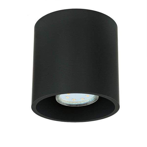 Aufbaustrahler Aluminium Ø10Cm GU10 Schwarz Innenlampe Strahler Deckenspot Innen-image