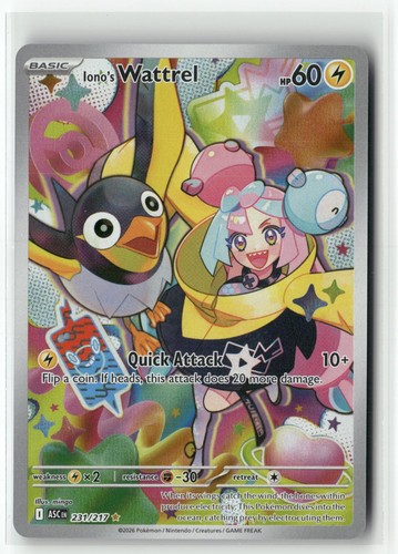 Iono's Wattrel 231/217 Illustration Rare Ascended Heroes Pokemon Holo NM