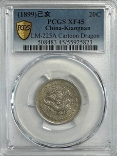 1899 Cina Kiangnan 20 C XF 45 PCGS NR