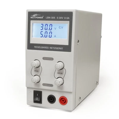 Labornetzgerät McPower ''LBN-305'', 0-30 V, 0-5 A regelbar, LC-Anzeige - Bild 1 von 3