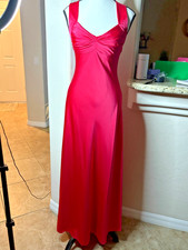 Calvin Klein Barbie Pink Satin Fit and Flare Gown Vintage 90's XS 00-2