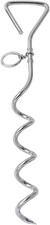 Dog Tie-Out Stake, Durable Silver Spiral Anchorstake, Secure Outdoor Tethering f