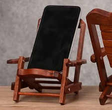 Supporto Cellulare in Palissandro Sedia Pieghevole Porta Telefono in Legno "1pz"