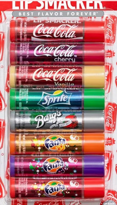 Lip Smacker Lip Gloss Lip Balm Coca-Cola Flavored 8 Count Flavors Coke Fanta