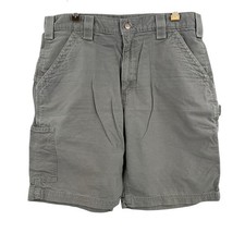 Carhartt Carpenter Cargo Shorts 34 Gray Canvas Utility Workwear