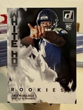 Jalen Milroe 2025 Panini Donruss White Hot Rookies Insert Seahawks RC WHR-JLM