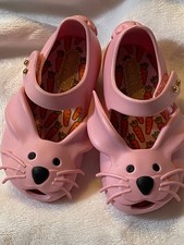 Mini Melissa Toddler Size 5 Pink Peep Toe Bunny Flat Mary Jane Shoe
