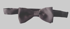 Bow Tie Dark Grey Clip On Adjustable Evening Wear Polyester