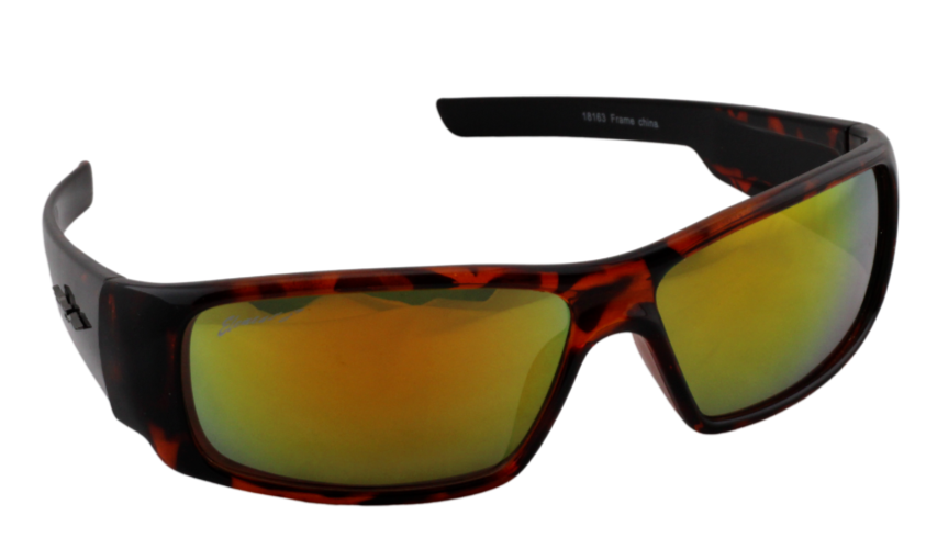 Sporty Tortoise Shell Wrap Sunglasses with Copper Mirror Lens - Element 8-image