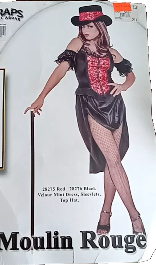 2pc Underwraps Sexy Moulin Rouge Burlesque Dress Halloween Costume