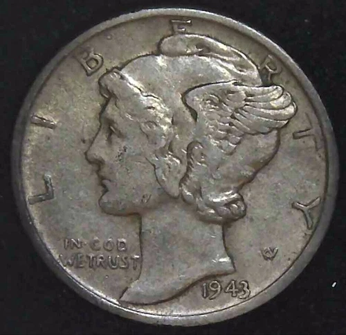 1943-D 10C Mercury Dime AU 90% Silver 23lwt0609-1