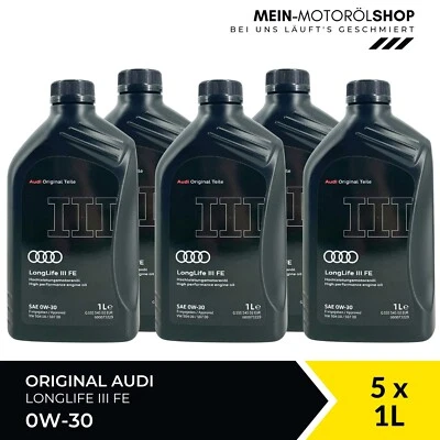 Originale Audi 0W-30 504.00 / 507.00 Longlife III 3 FE 5x1 litri = 5 litri