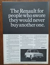 1966 The Renault 10 4 Door Sedan Black And White Car Photo Vintage Print Ad