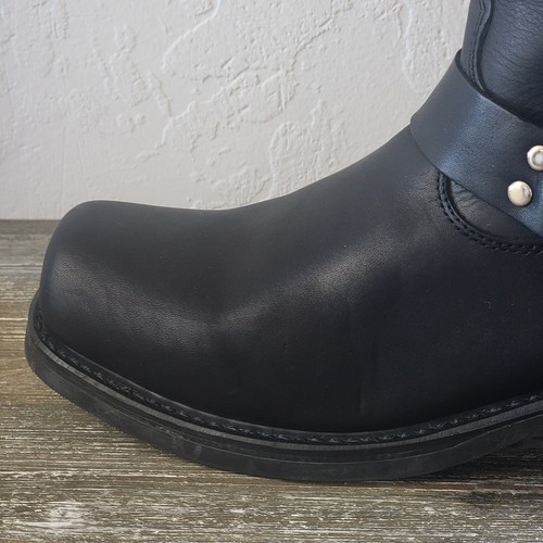 GEAR BOX Boots Mens Size 11D Black Leather Harness Biker Motorcycle 9115 Sq Toe - Picture 17 of 24