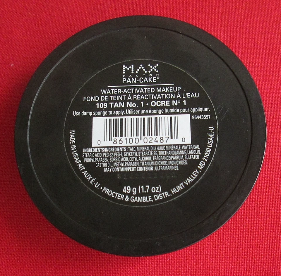 Brand New Max Factor Water activated Pan-Cake Make-Up #109 Tan No. 1 - Image 2 of 2