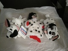 WALT DISNEY 101 DALMATIONS CRUELLA 10" BEAN BAG JEWEL  LUCKY 8" MINI BEAN BAGS