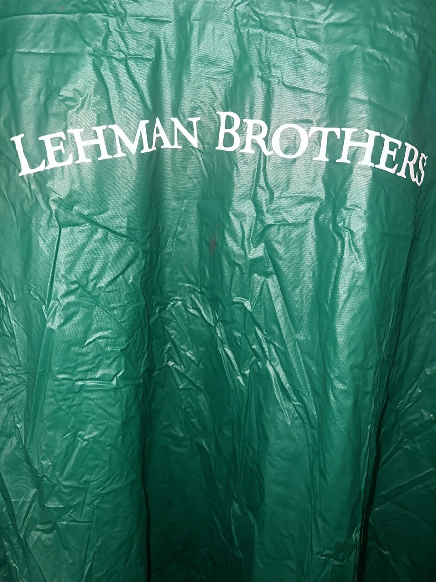 RARE Lehman Brothers Rain Poncho Green View 2
