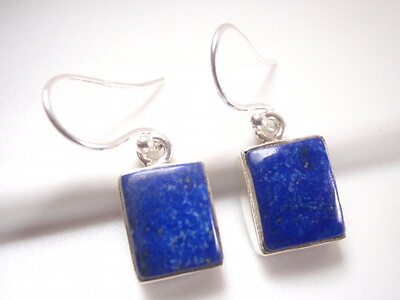 Lapislazuli Basic Rechtecke 925 Sterlingsilber Ohrhänger KOSTENLOSER VERSAND