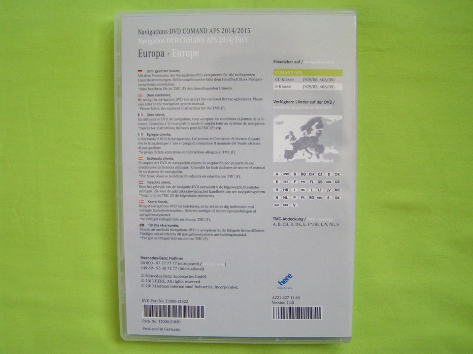 DVD NAVIGATION SOFTWARE MERCEDES BENZ COMAND APS 2015 CL S KLASSE LIMEGRÜN NTG 3 - Bild 2 von 3