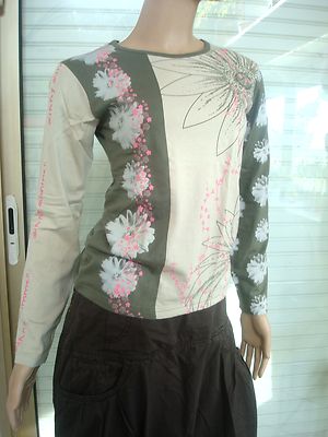 Gilet Vintage Blanc Bord Marron Sans Manches - Taille 38/40, 100% Polyester, Neuf Sans étiquettes