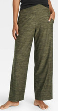 Women's Knit Mid-Rise Wide-Leg Pants - All in Motion Small 4/6 Green