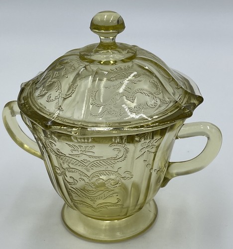 Vintage Federal Madrid Amber Depression Glass Creamer w/Lid - Picture 6 of 10