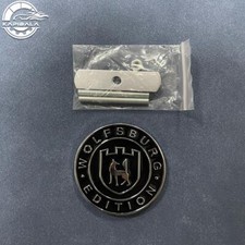 Gloss Black Metal Wolfsburg Edition Germany Front Grille Emblem Badge Sticker Gloss Black Metal Wolfsburg Edition Germany Front Grille Emblem Badge Sticker