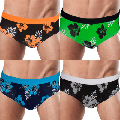 5 X Herren Slips Unterhosen Baumwolle Unterwäsche Slip Blumen REM-13