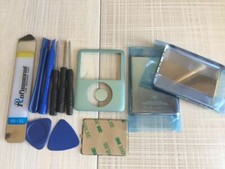 L/BLUE Front Faceplate  Back Housing Cover Case  Button iPod Nano 3rd Gen 4GB