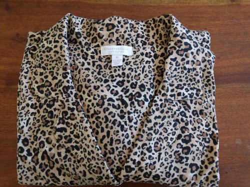 Pajama Set Leopard Print Size XL Cozy Holiday Lounging Charter Club 