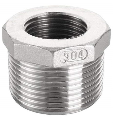 (10 Pack) 1/2" x 1/4" NPT Thread Hex Bushing 304 Stainless Steel 150 Fitting