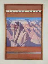 Vintage Maynard Dixon Oakland Museum Art Poster Print 33.5x23 Framed w Glass