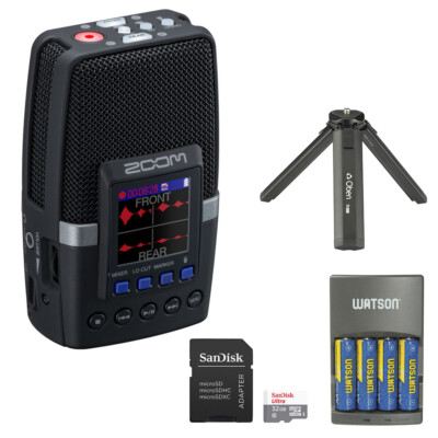Zoom H2 essential Multi-Mic Handy Recorder w/ Tripod, Card & Charger/Batteries