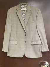 Lauren Ralph Lauren Mens Blazer Gray Brown 44R polyester rayon Jacket 2 button