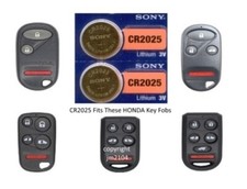 Remote Key Fob Battery SONY MURATA CR2025 Fits HONDA  Accord Odyssey Pilot  2 Pk