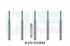 10Pcs Dental Diamond Burs FG Flat End Cylinder 835/008M Standard Grit High Speed