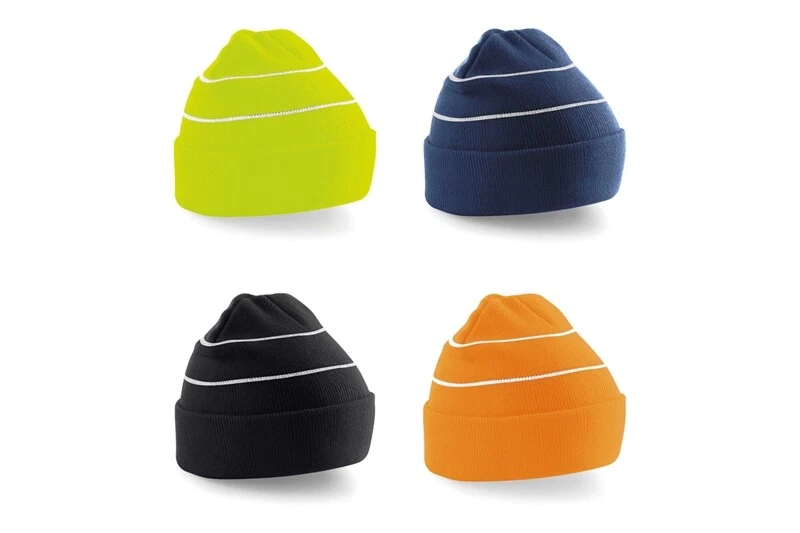 BEECHFIELD Unisex Hi-Viz Mütze mit Reflektorstreifen Herren Damen B42 NEU