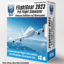 Flight Gear 2023 - Professional Flight Simulator For Windows and MAC Deluxe DVD