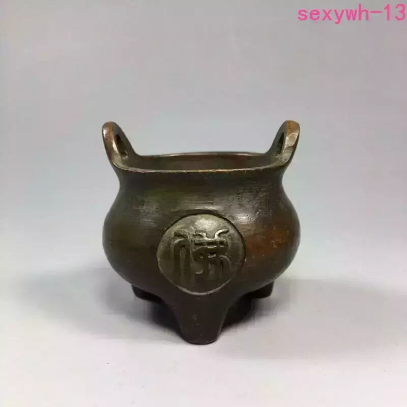 50mm Collect Chinese Buddhist Bronze Buddha Seal Incense Burner Censer
