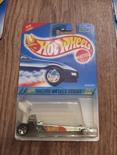 1995 Hot Wheels #340 Racing Metals Series 4/4 DRAGSTER Chrome White-Wing