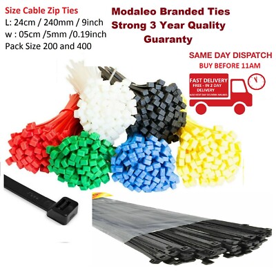 Schwere schwarze 600 Binder Kabelbinder 240mm x 5mm 9,5'' Premium Nylon Zip Binder Multi MODALEO