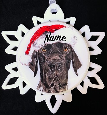 Santa German Shorthaired Pointer Dog Breed Personalized Christmas Ornament